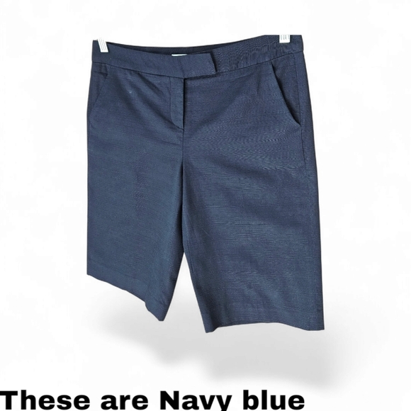 BETH BOWLEY Women's Navy Blue Small Pin- Stripe Bermuda dress Shorts Size 6 NWT - Picture 7 of 16